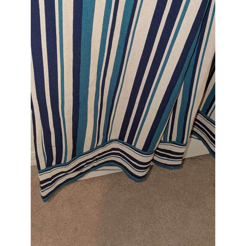 Bailey Blue Striped Surplice Jumpsuit Tie Waist Comfy Casual Career Size L NWT - Picture 5 of 8